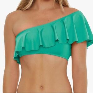 Trina Turk Women's Standard Monaco Ruffle Bandeau Bikini Top, One Shoulder
